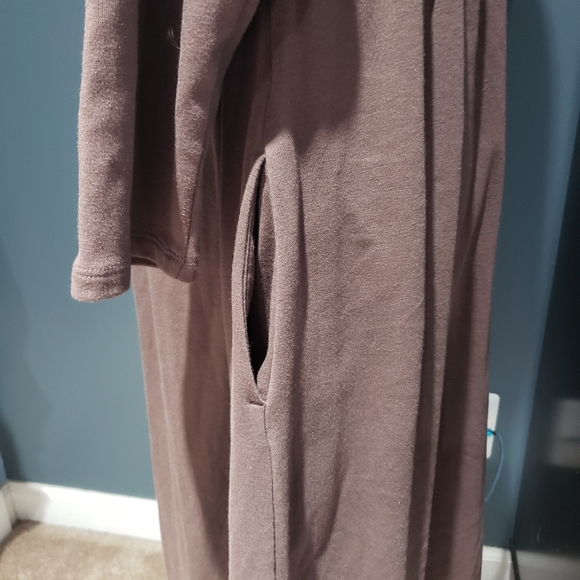 Isabel Maternity Chocolate Brown 3/4 Sleeve Pocketed Dress Sz XL - Picture 4 of 10
